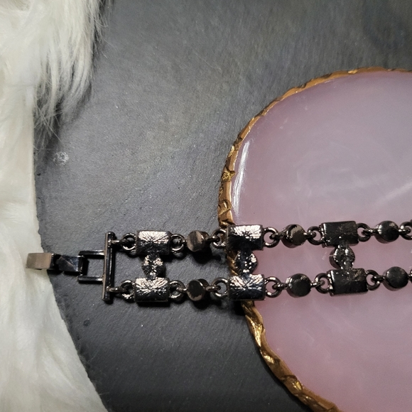 Silver and onyx ladder bracelet. - Picture 5 of 6